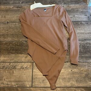 Old Navy Tan Ribbed Bodysuit
